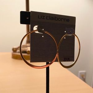 NEVER WORN. Liz Claiborne Hoop Earrings. NWT